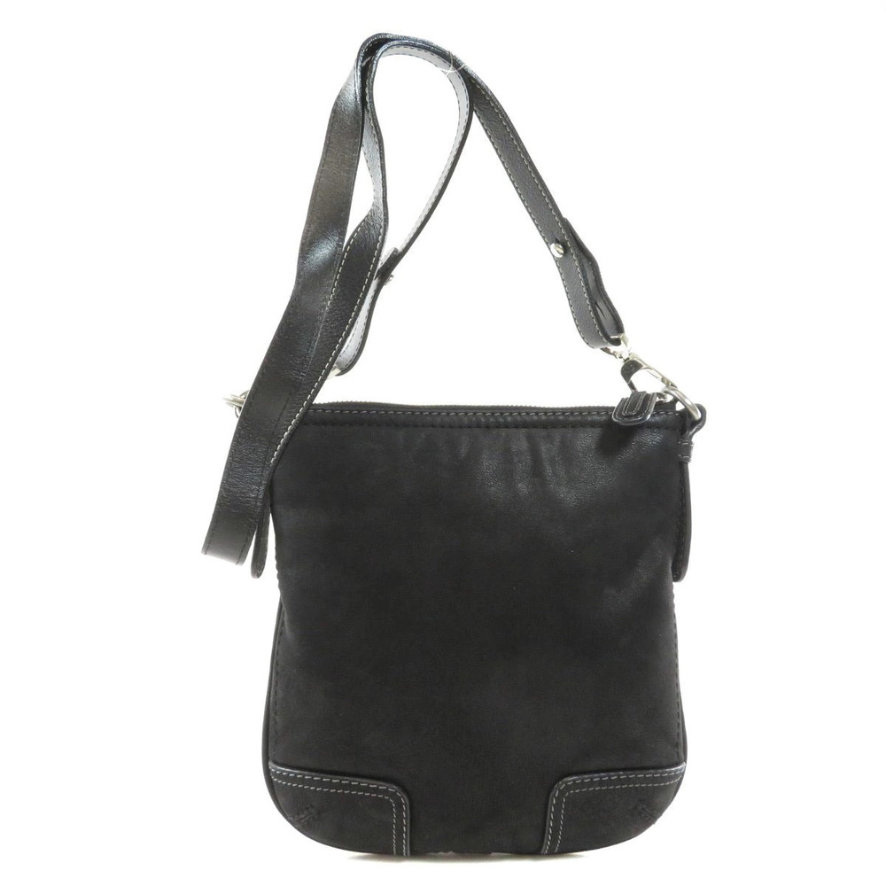 Loewe Anagram shoulder logo prominent leather stitched bag Black